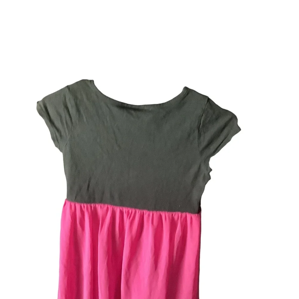 Hello Kitty Girls Dress Black Pink Hi‎ Lo Sparkle Sz L 10 12 Short Sleeve
